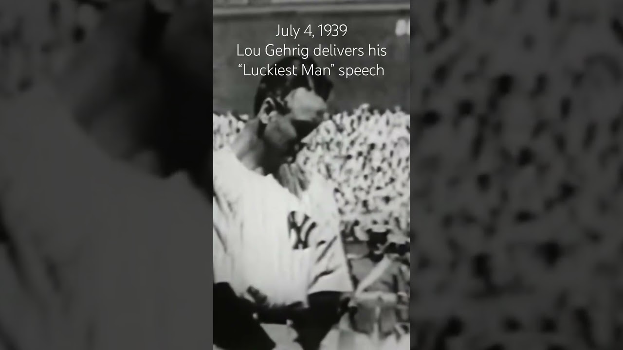 Lou Gehrig delivers his iconic &ldquo;Luckiest Man&rdquo; speech #lougehrig #als #youaskedforit