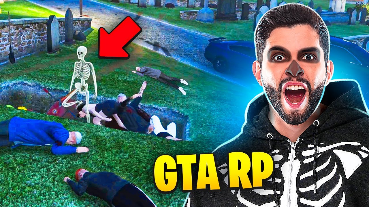 FUI NO CEMITÉRIO E ASSUSTEI GERAL NO GTA RP!!