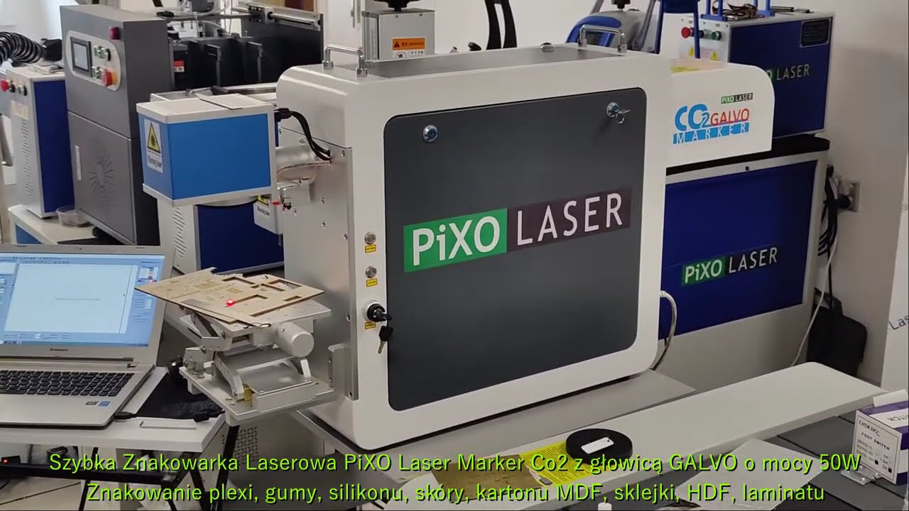Szybka Znakowarka Laserowa PiXO Laser Marker Co2 z głowicą GALVO o mocy 50W