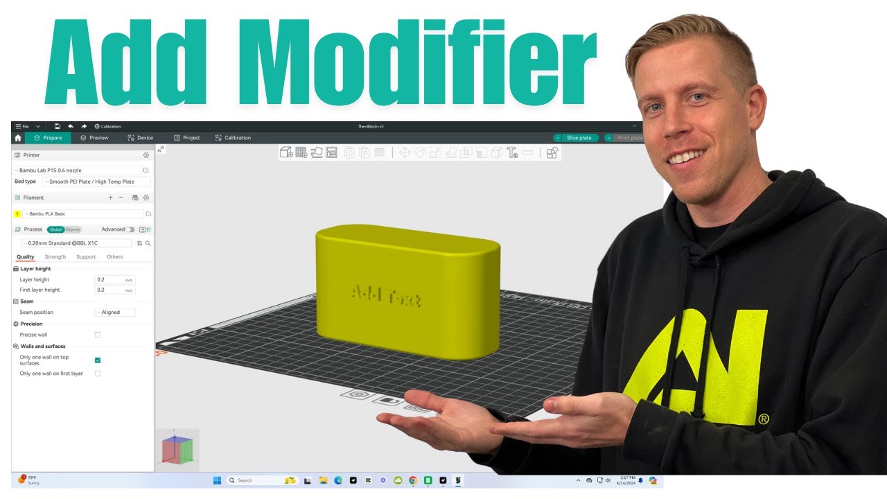 Как добавить модификатор в Orca Slicer