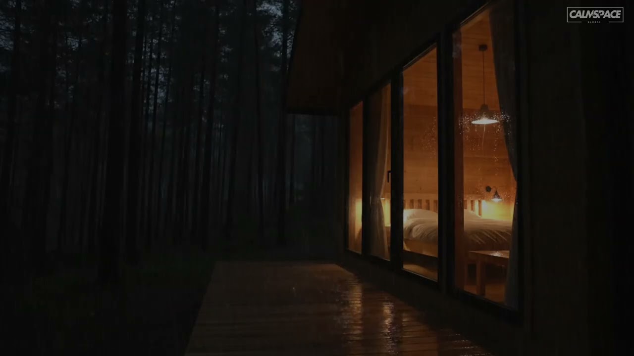 Peaceful Night Rain by a Cozy Forest Home 🌧️ Deep Sleep Ambience