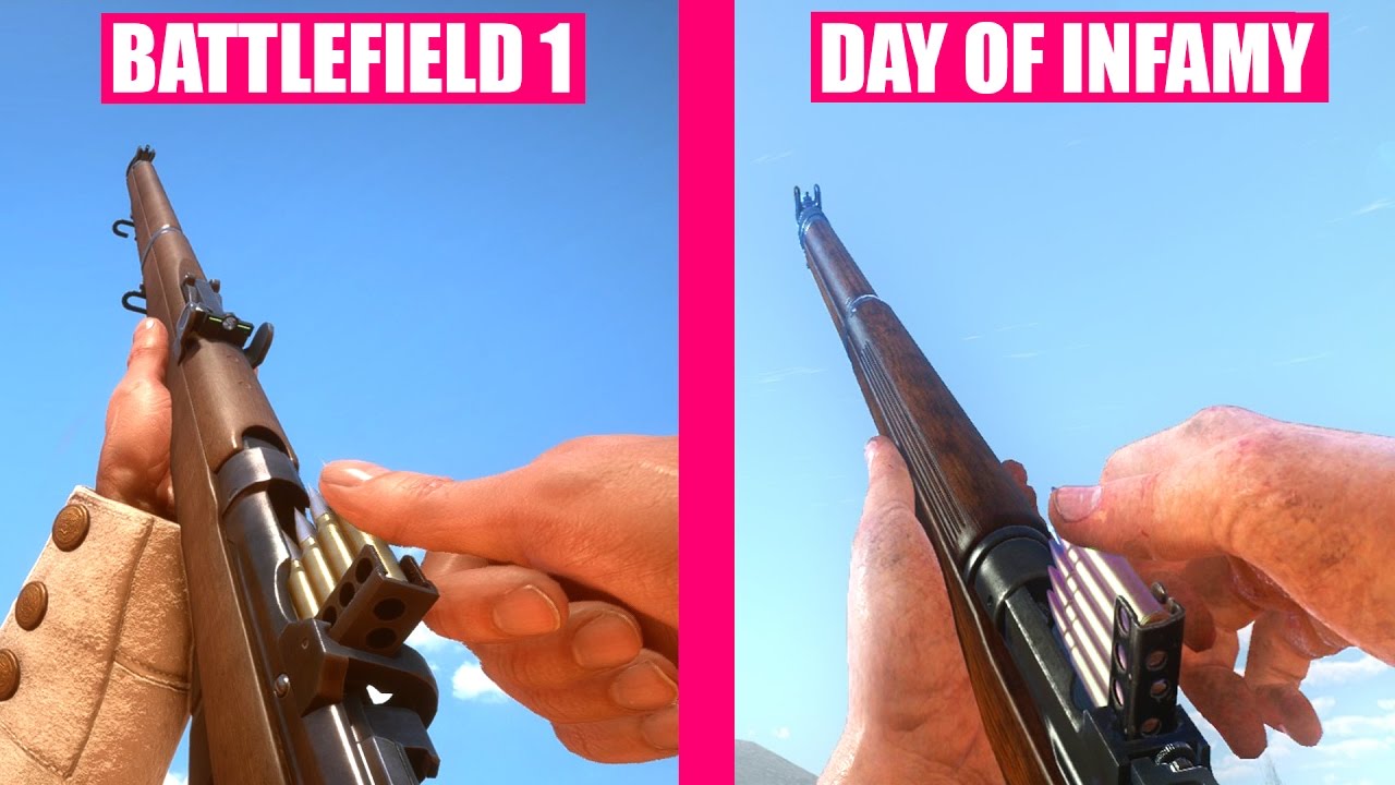 BATTLEFIELD 1 vs Day of Infamy - Weapons Comparison