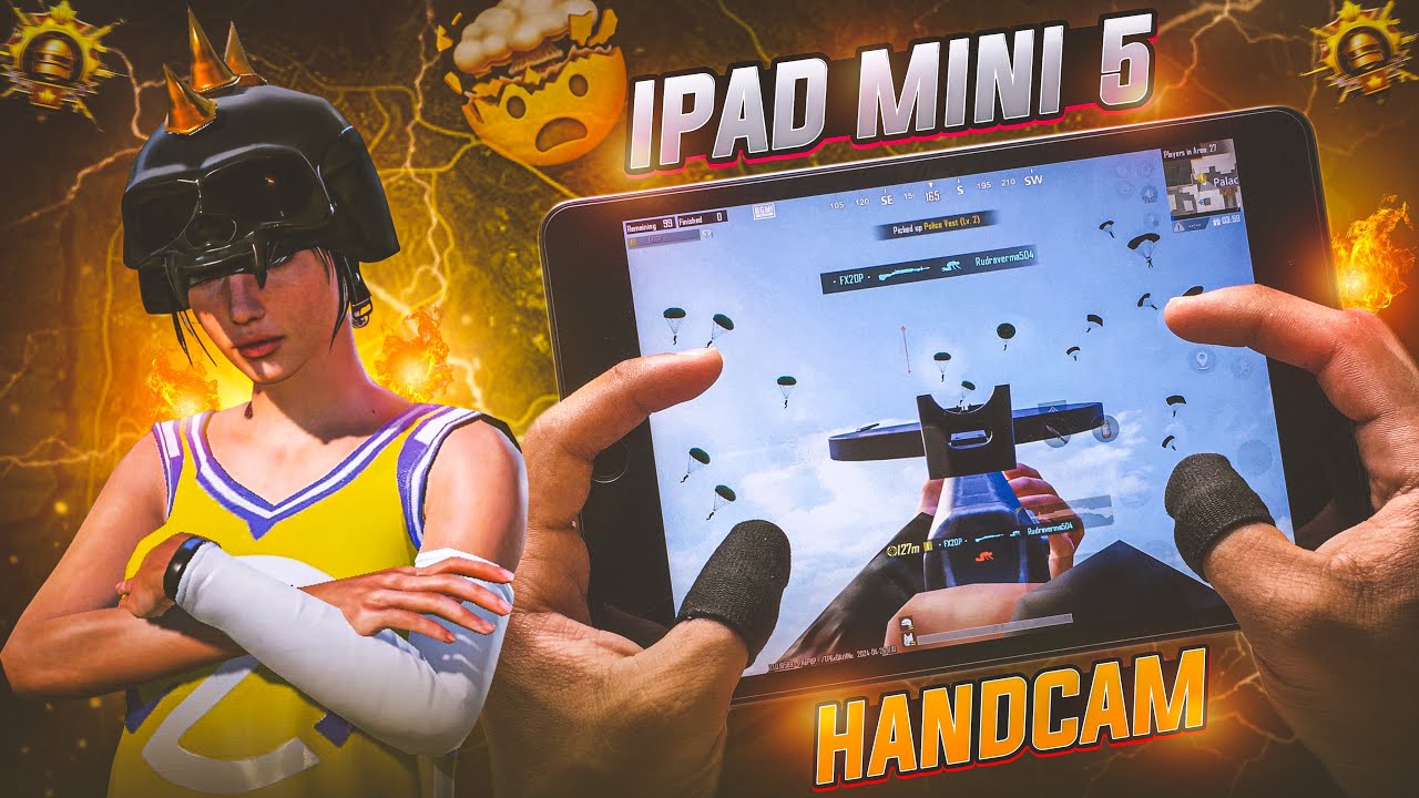 IPAD MINI 5 PUBG LAG TEST WITH RECORDING AND HANDCAM 2024 🔥 BEST 5 FINGER CLAW HANDCAM GAMEPLAY 🔥
