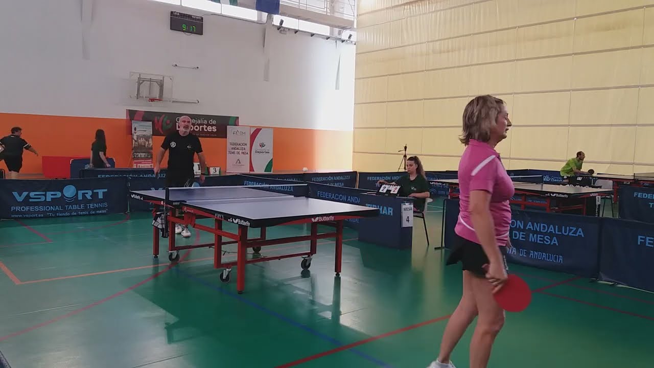 Top Andaluz Veteranos 2024 FELIX ROSADO vs MARTA PAJARES Tenis de Mesa Huetor Vega