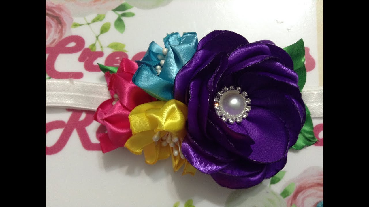 Tiara de flores FRIDA  2 VIDEO NO.625 Creaciones Rosa Isela
