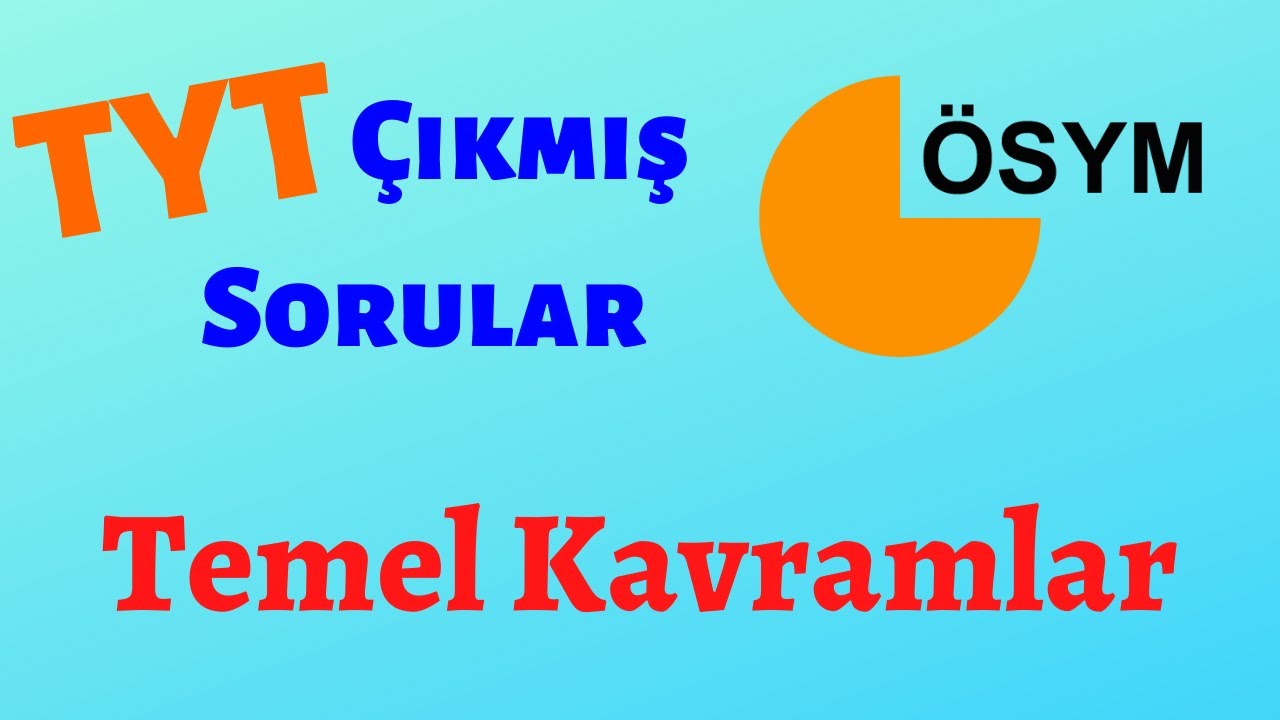 2020 Temel Kavramlar -  TYT Konularına Göre Ayrılmış Çıkmış Sorular