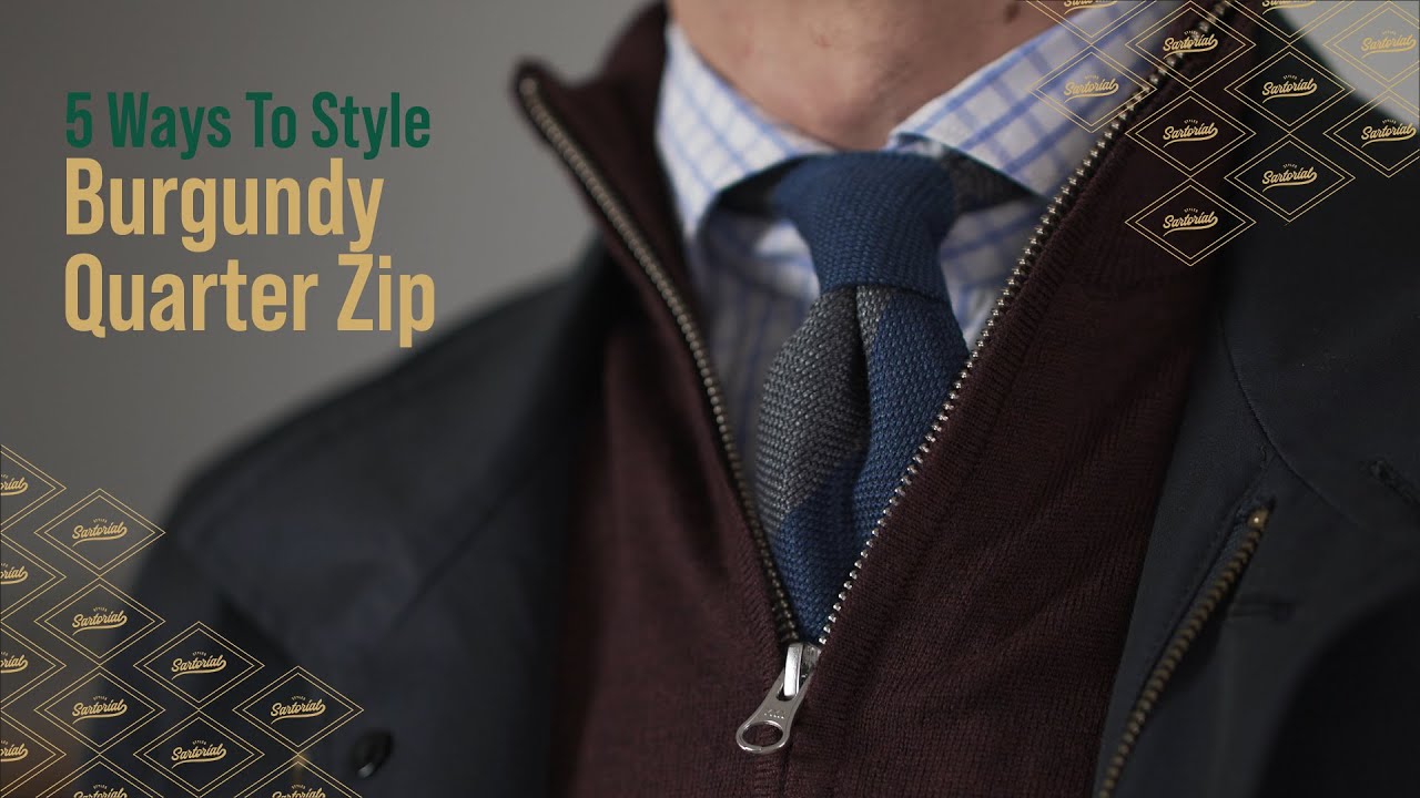 5 Ways To Style: Burgundy Quarter Zip