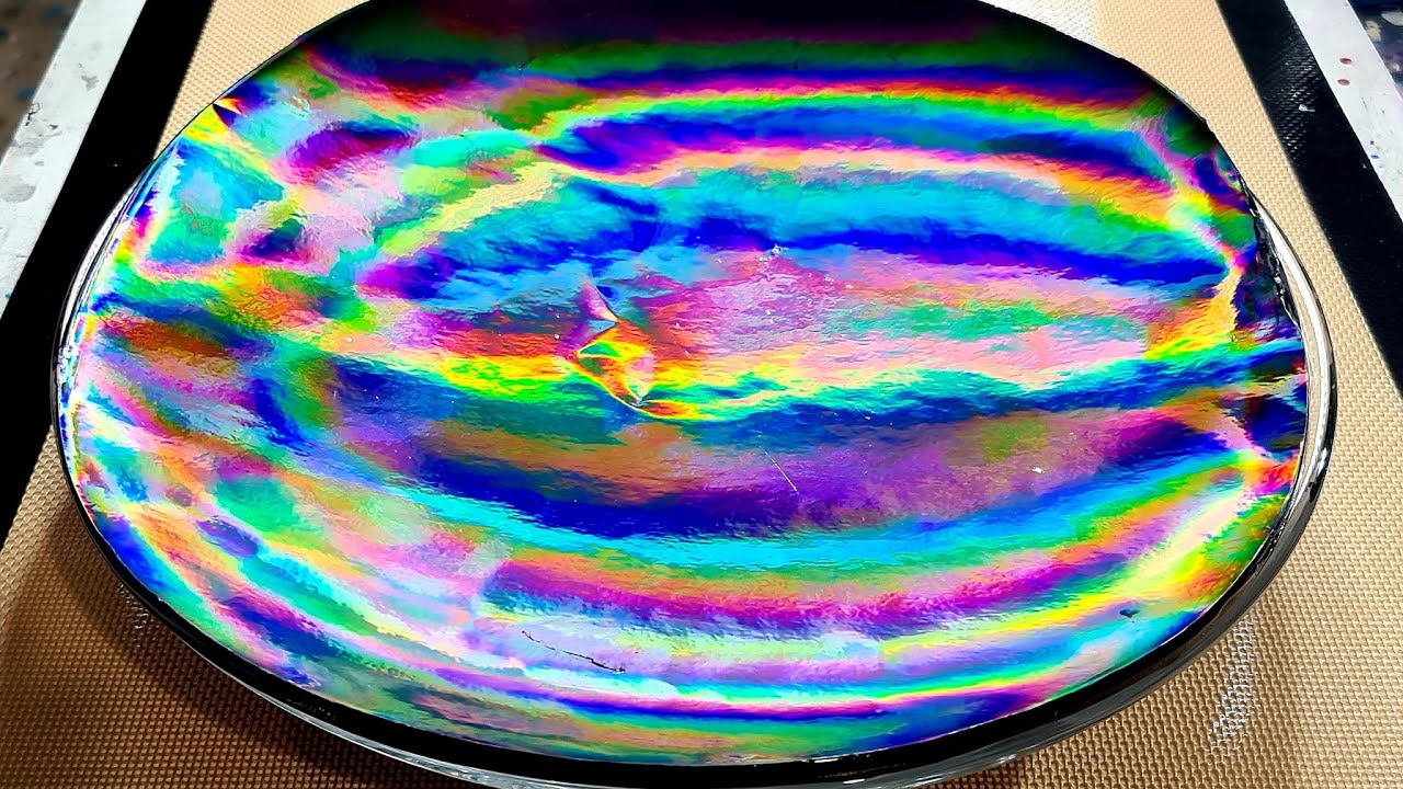 #1306 Amazing Huge Resin Freeform Holographic Bowl