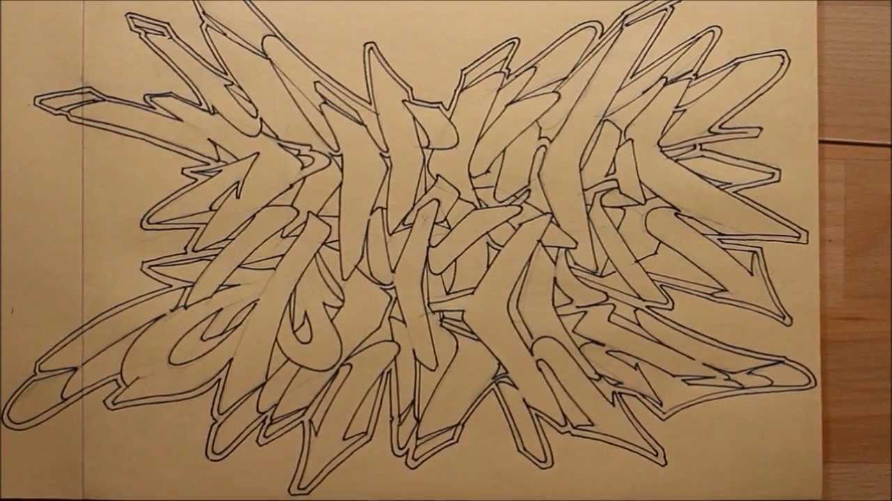 How to draw Graffiti - Black and White Sketch 2 | Graffiti Graphics and Illustration