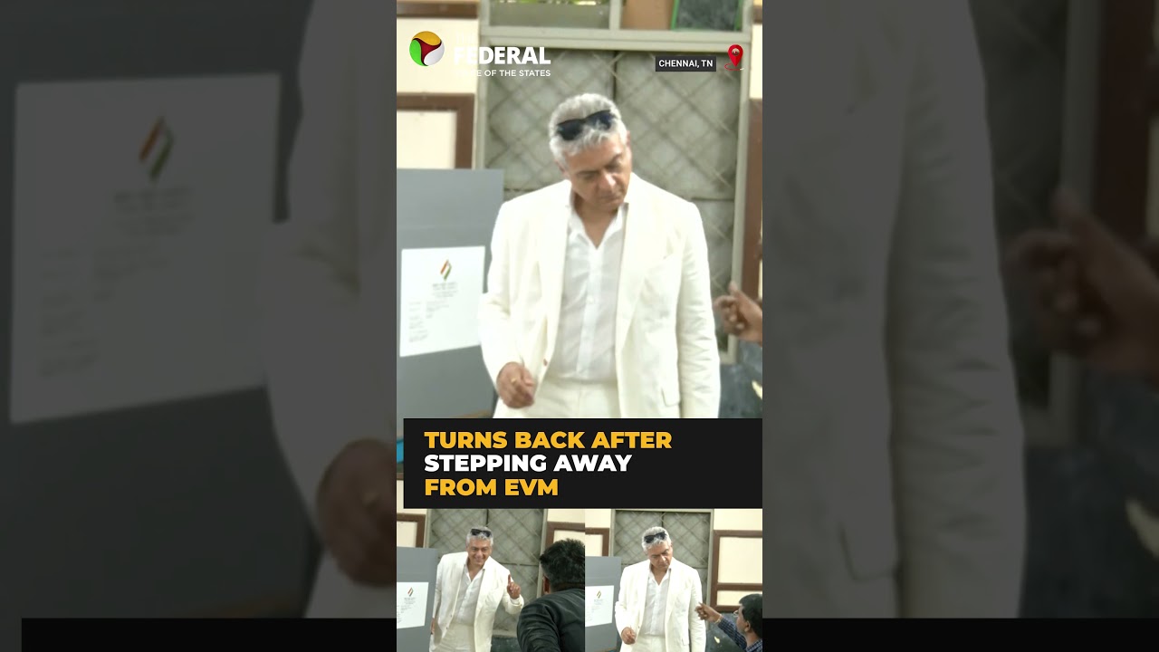 Ajith double-checks his vote at poll booth | #shorts