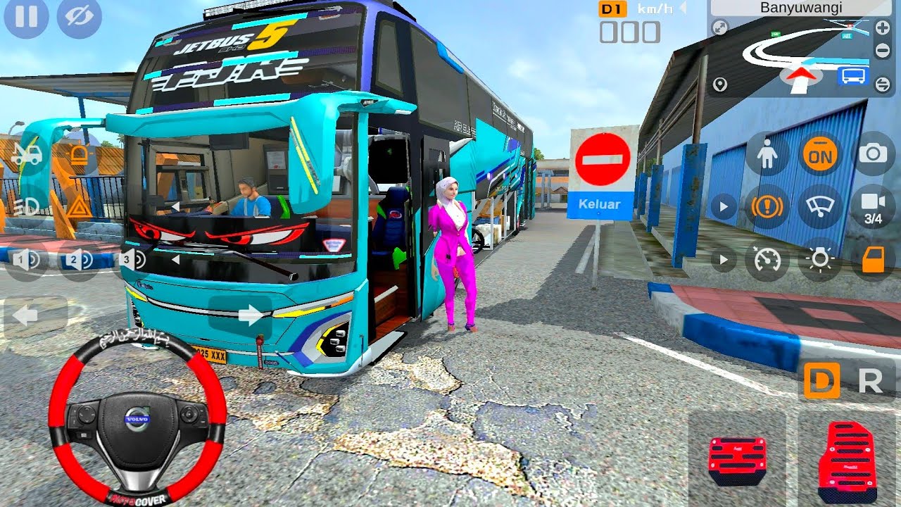 Bus Pariwisata PMTOH  Keren Pasang Strobo Mata Bergerak dan Pramugari | Bus Simulator 