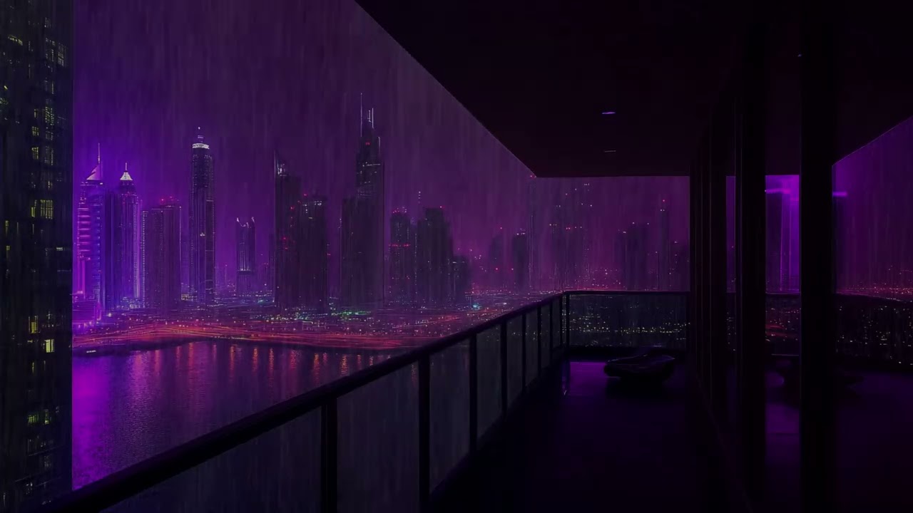 Late Night City Rain Ambience | Gentle Rainfall Sounds for Sleep & Anxiety Relief