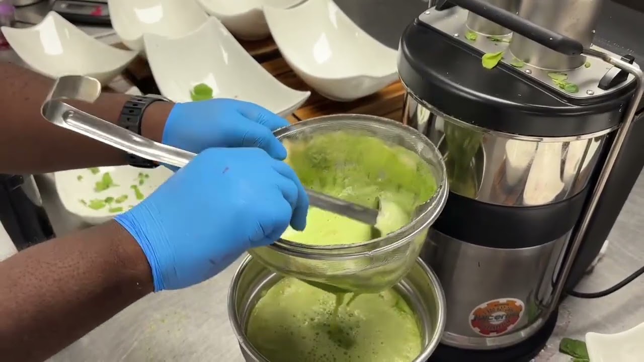 Making fresh green juice