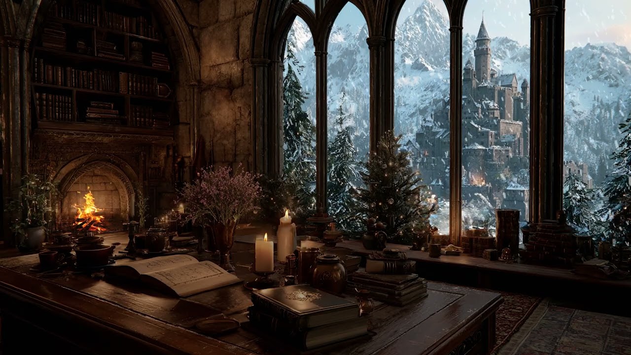 Warm Winter Night Snow Under a Dark Silent Sky | Peaceful Background Sounds for Relaxation