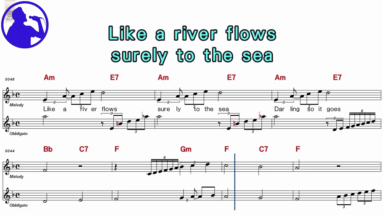 Elvis Presley - Can't help falling in love karaoke sheet music  for players, chorus(Ye karaoke)