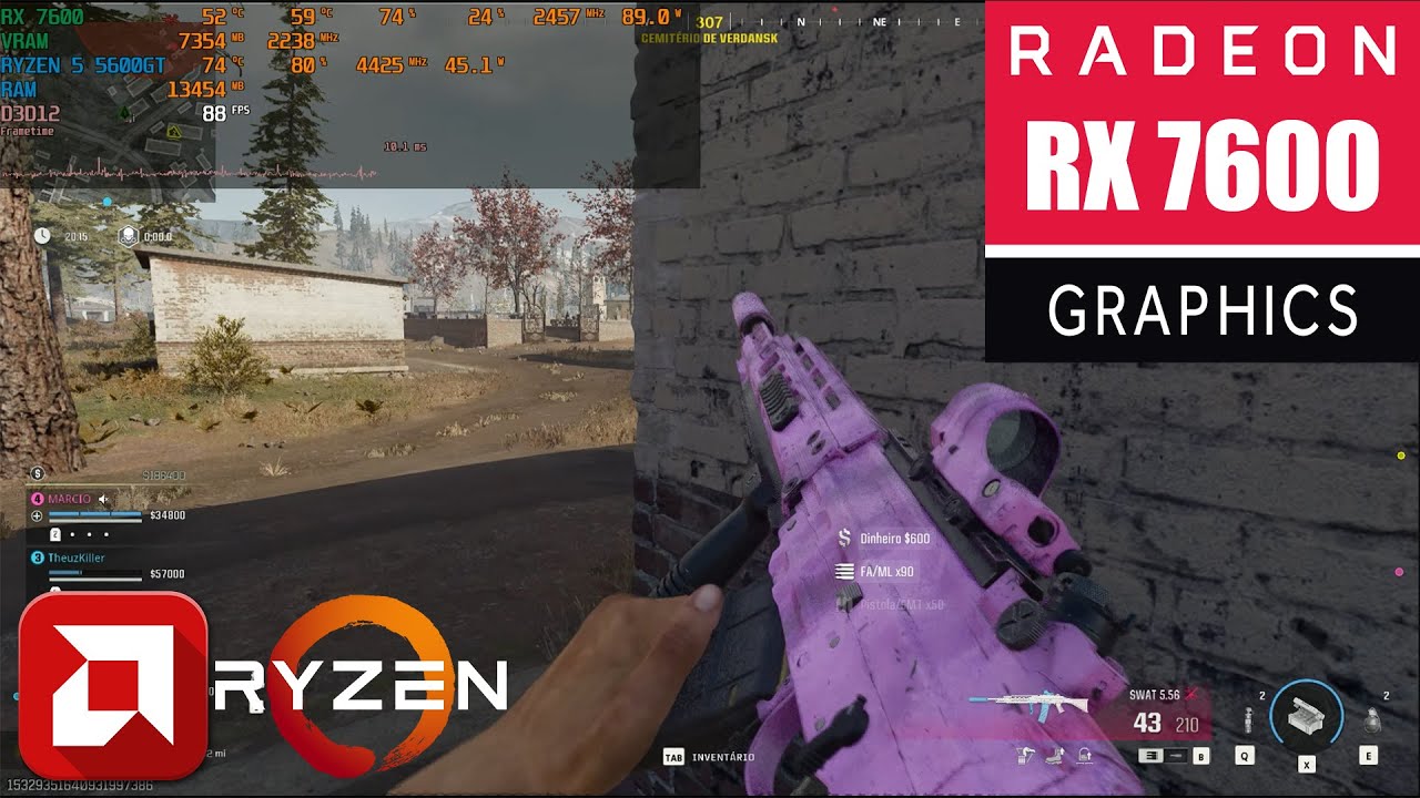 Call of Duty Warzone :  AMD RX 7600 8GB 1080P EXTREME Settings