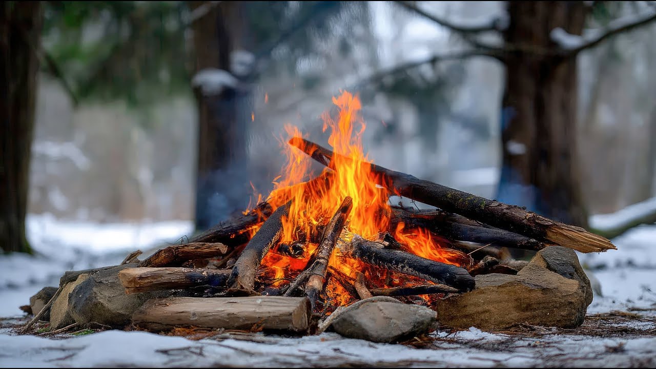 You’re in a Quiet Winter (24/7)❄️ Listening to a Warm Crackling Fire