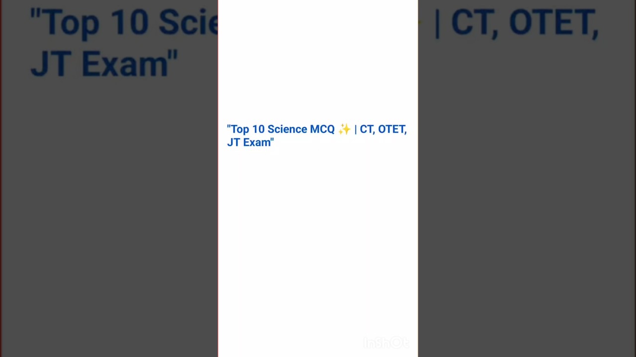 "Science PYQ MCQ | CT OTET JT Exam  | 100% Useful"