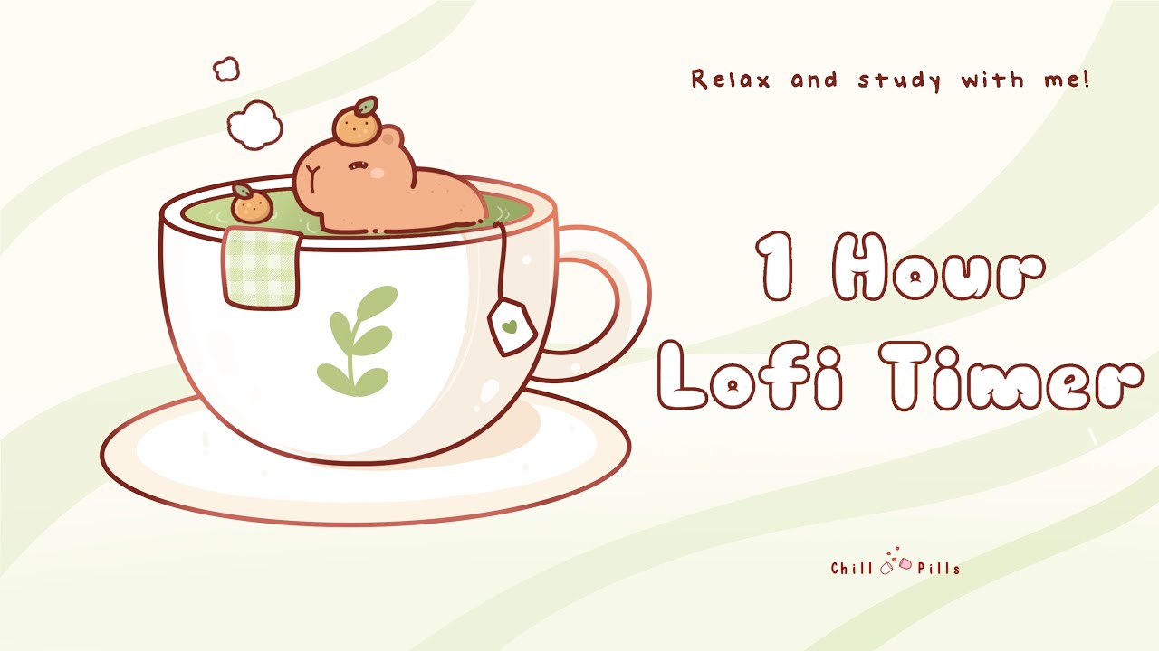 1 Hour - Relax & study with me Lofi | Matcha capybara #timer #1hour #1hourloop #lofi #relaxing #calm