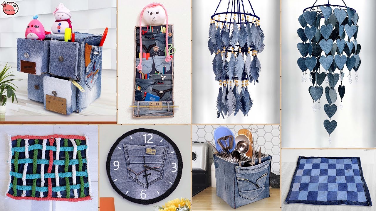Old Jeans Reuse !!! 10 Best Old Clothes Decor & Organizations