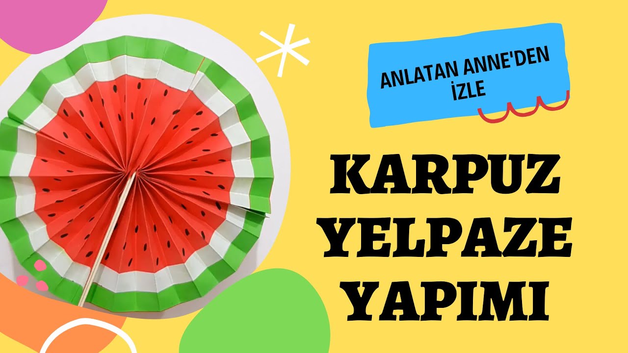 ORİGAMİ KARPUZ YELPAZE YAPIMI - 5 Minute Crafts