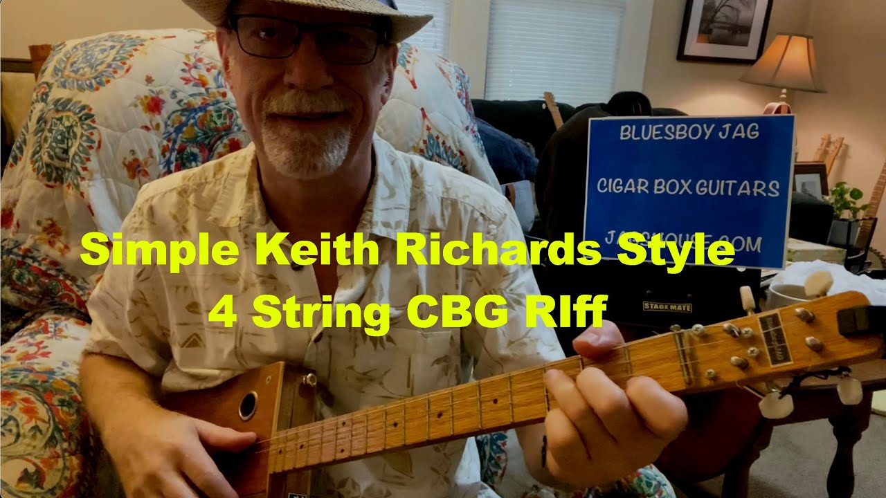 Keith Richards Inspired 4 String CBG Riff #cbg #cbglesson #cigarboxguitarlesson