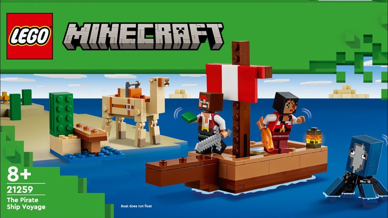 LEGO MINECRAFT PIRATE SHIP! WITH OCTOPUS AND CAMEL! Speed Build & Review