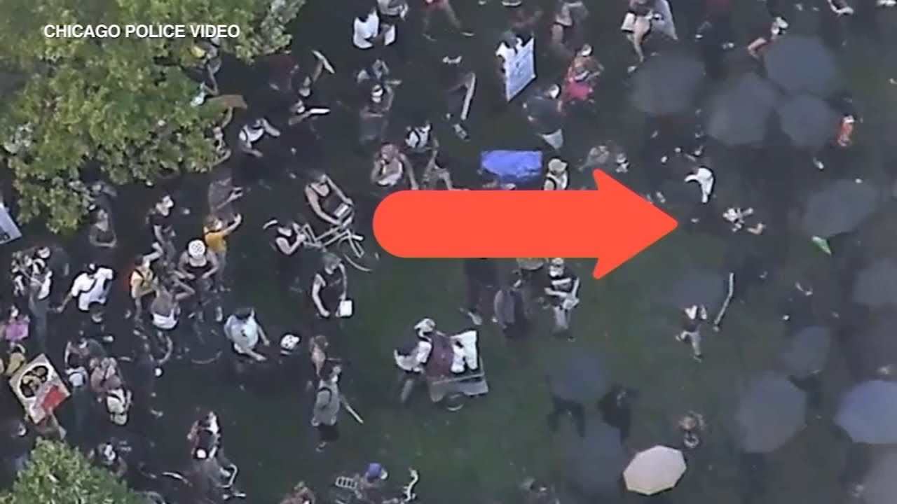 Chicago police release video showing violent clash with protesters near Christopher Columbus statue