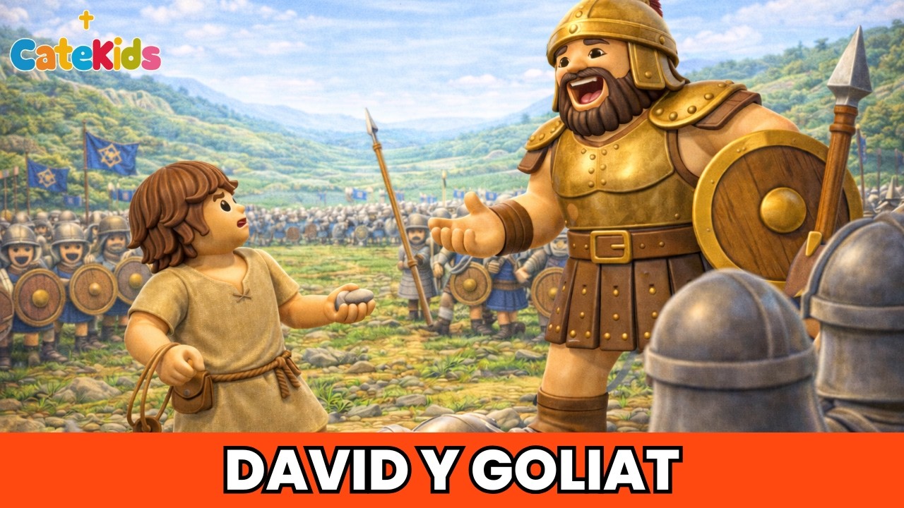 David y Goliat 🪨✨ La historia que ense&ntilde;a a confiar en Dios | Biblia para ni&ntilde;os | Catekids