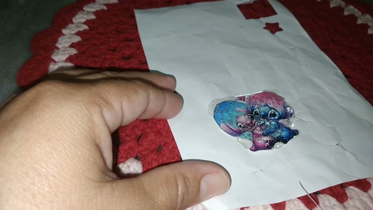 Chaveiro stitch com cola quente