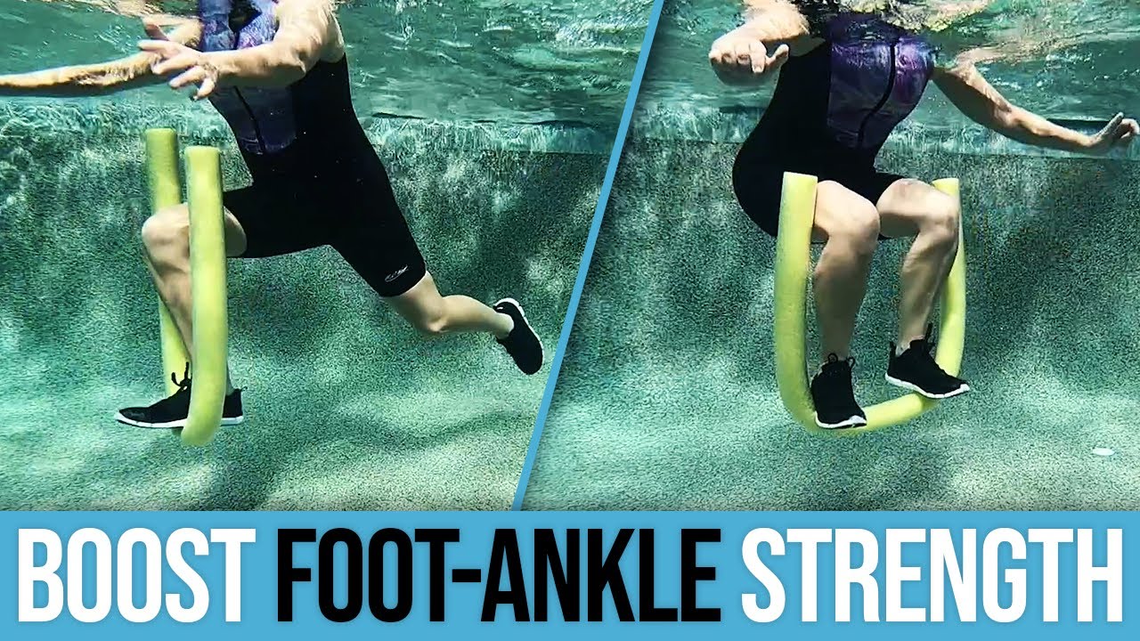 WATER EXERCISE to Strengthen Feet and Core with NOODLE SQUATS  