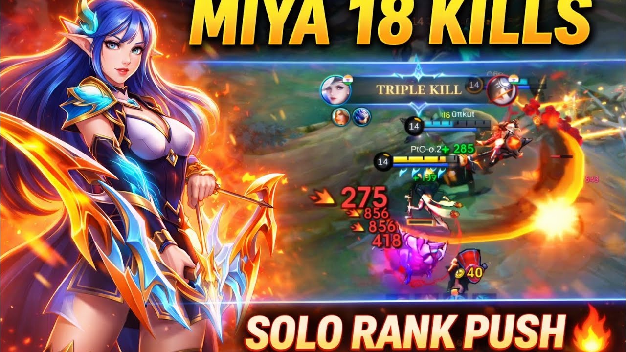 MIYA Gets 18 KILLS with NEW 100% DAMAGE BUILD 2026 in Solo Rank!