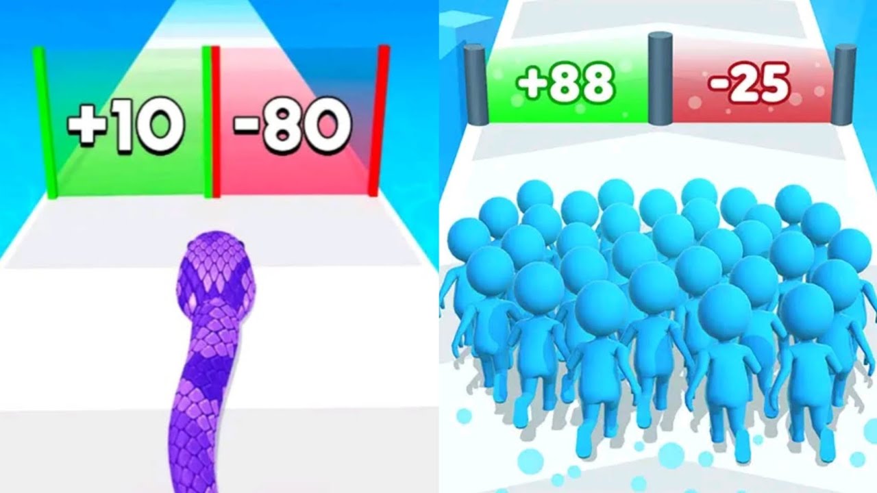 Snake Run Race VS Count Master Max All Levels Gameplay Android,iOS NEW UPDATE