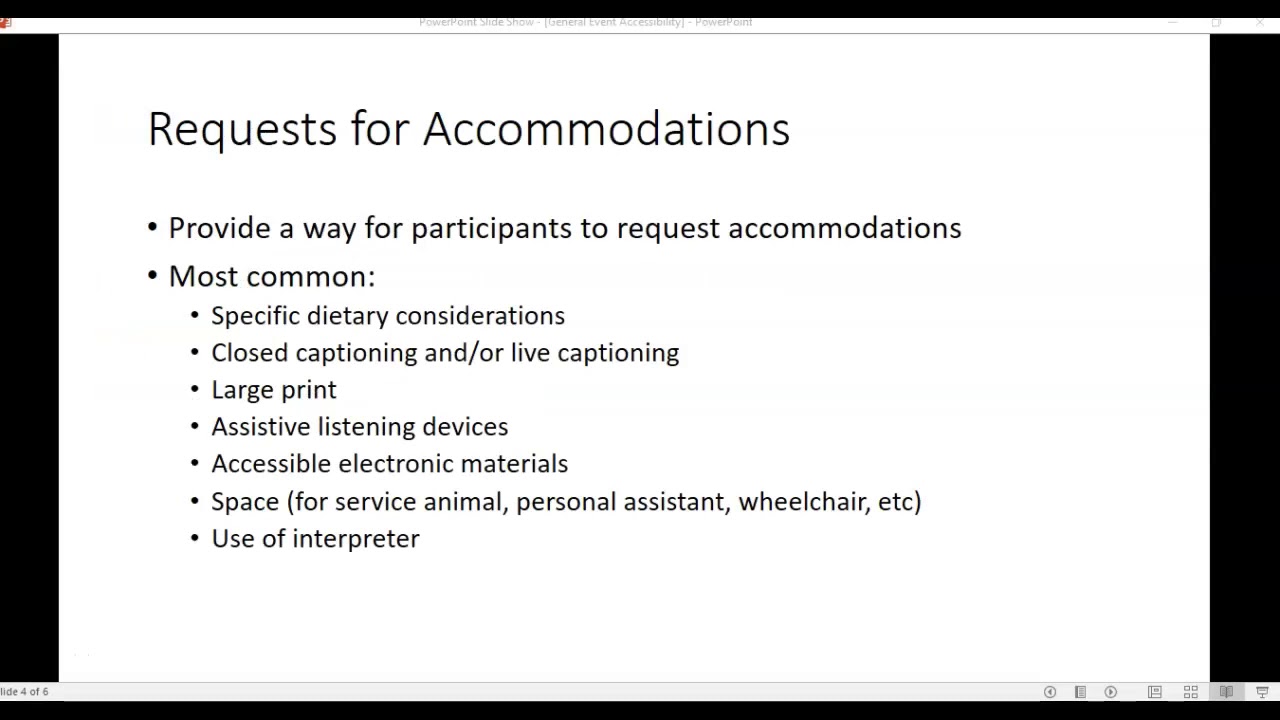 General and In Person Event Accessibility