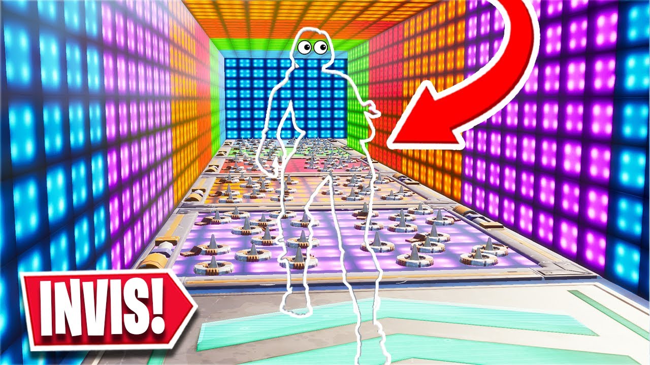 You're INVISIBLE in this Rainbow Deathrun... *INSANE* (Fortnite Creative)
