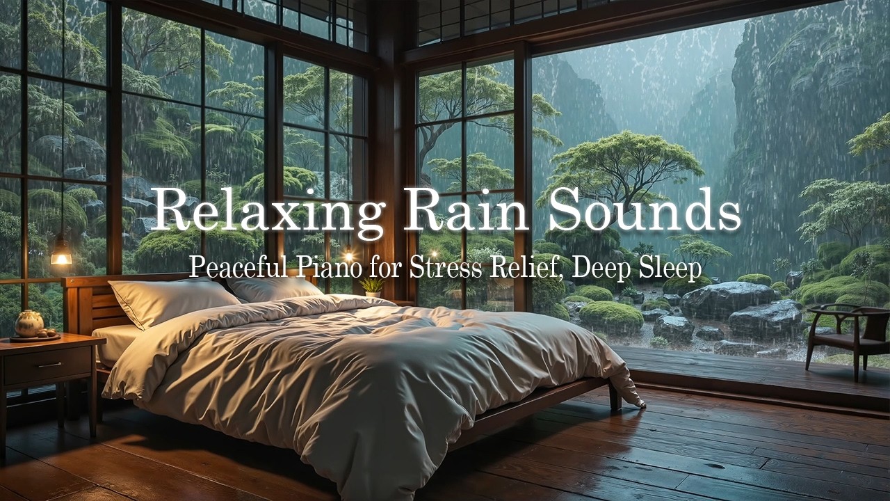 Relaxing Sleep Music + Insomnia - Rain Sounds & Peaceful Piano for Stress Relief, Deep Sleep