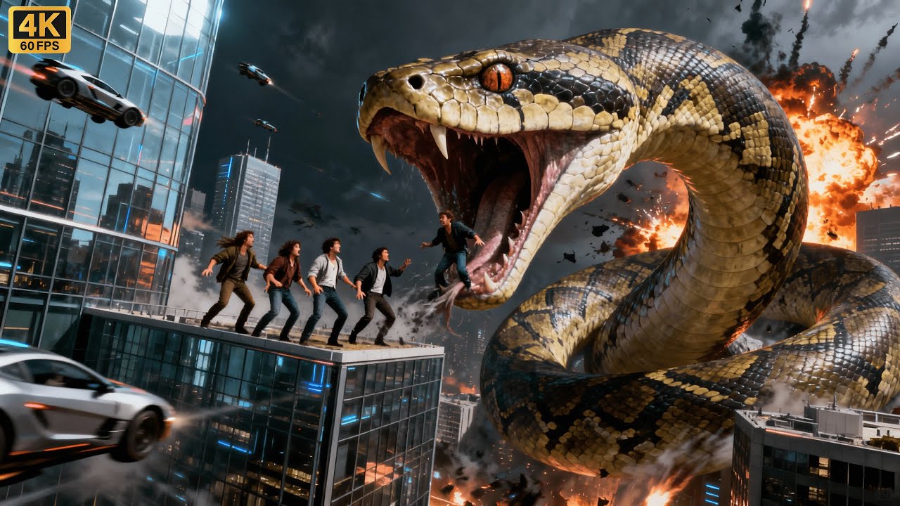 Giant Python Attacks People in 2050 | Massive Snake Destroys City