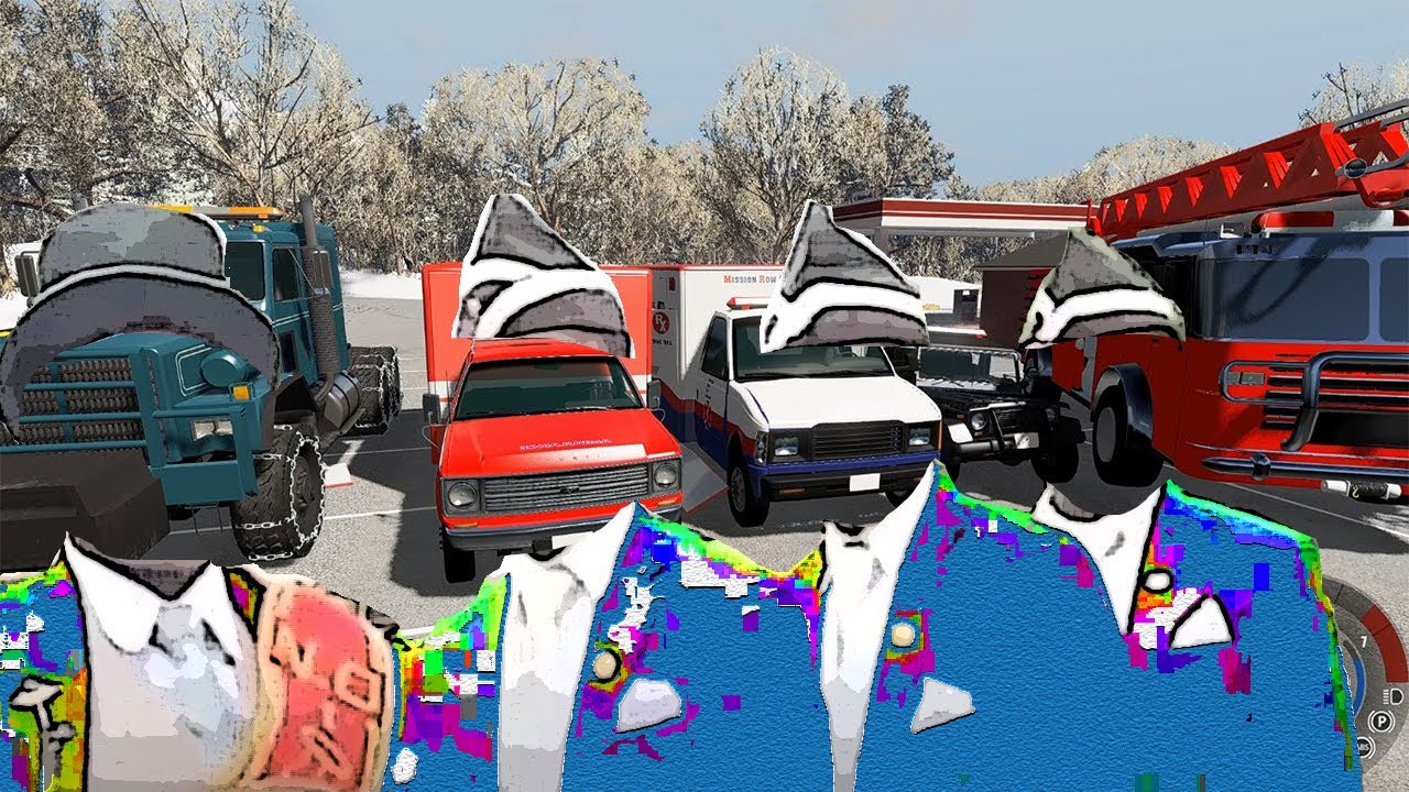 Coffin Dance Cover with Beamng drive car horn 8 rescue car