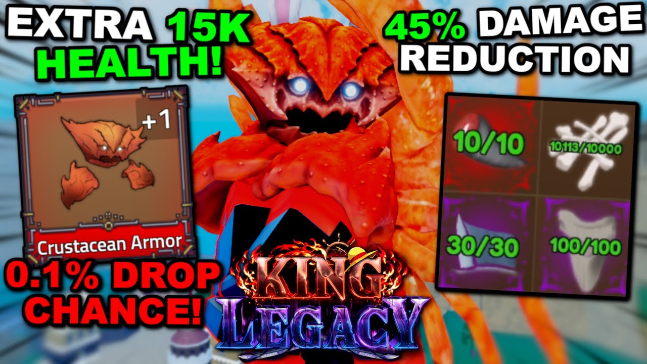 I FINALLY Got The STRONGEST Accessory In Roblox King Legacy! 🦀 (Crustacean Armor!)
