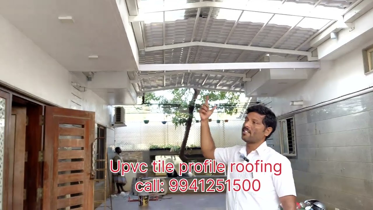 Upvc tile profile roofing, kerala tile profile roofing, Residential Terrace roofing, call:9941251500