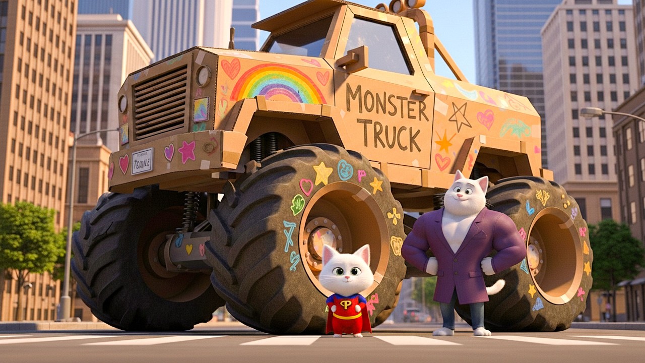 They Mock a Kitten’s Cardboard Monster Truck — The Ending Shocks Everyone!
