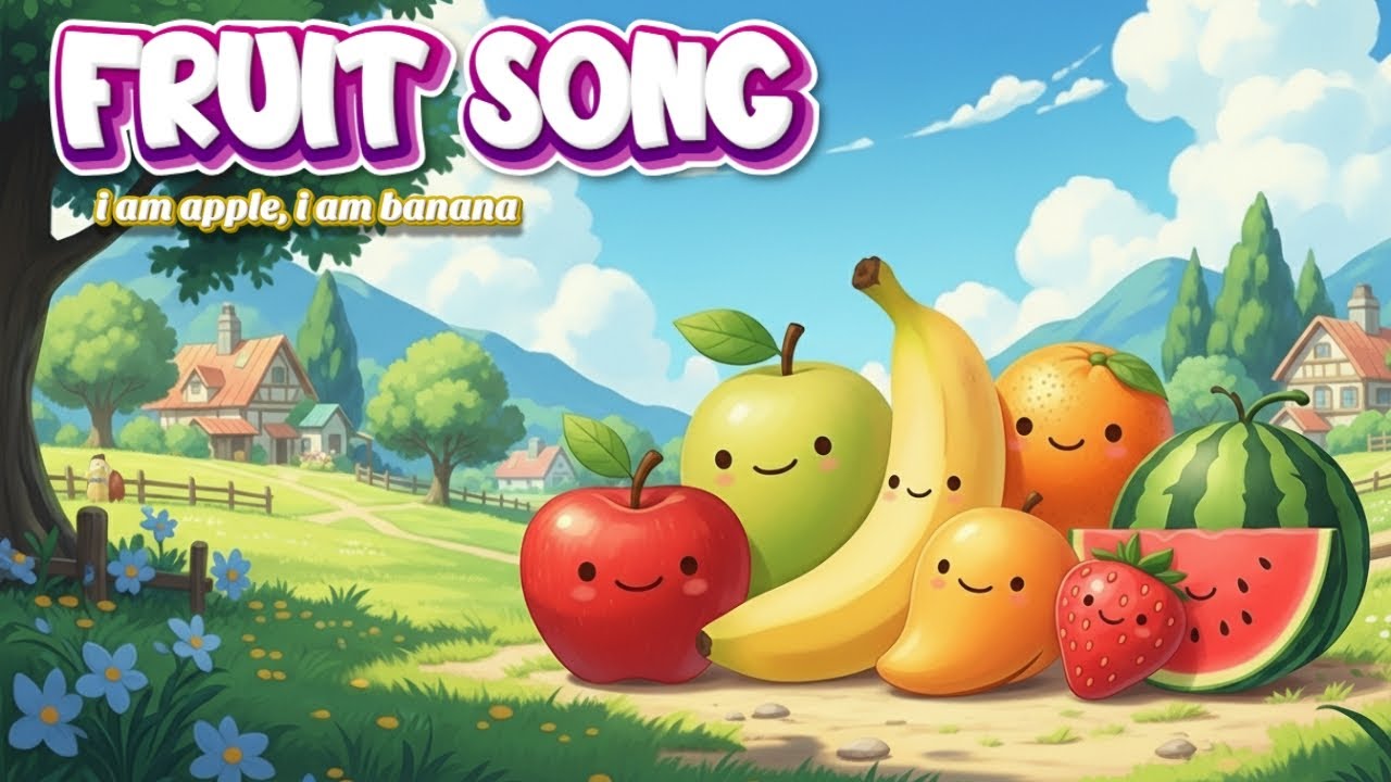 “Magical Village Fruits 🌈 |“Fruit Song for Kids 🍎🍌 | I Am Apple, I Am Apple”