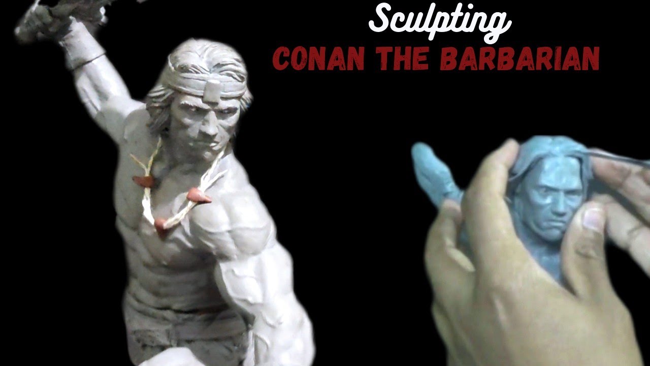 Esculpindo Conan o barbaro Arnold schwargnegger