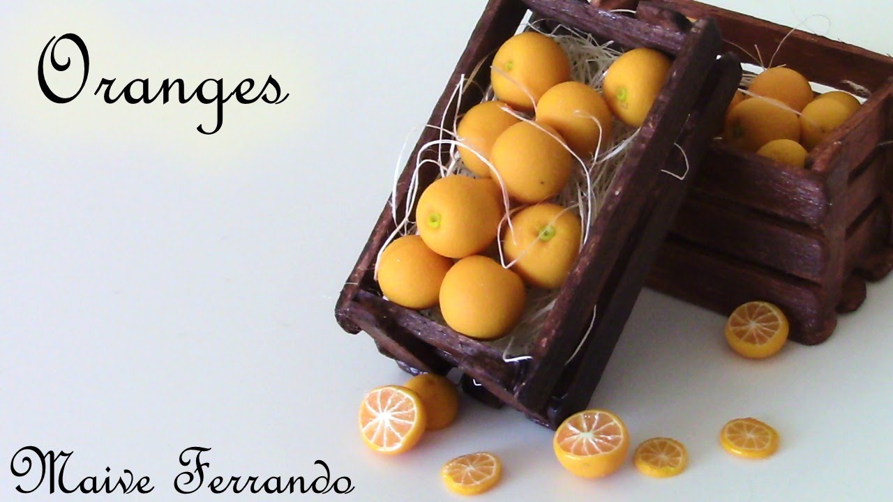 Miniature Polymer Clay Orange Cane Tutorial || Maive Ferrando