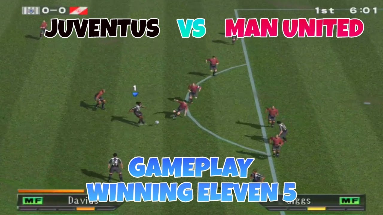 PS2 - Gameplay Winning Eleven 5 - Juve vs Manchester United (Rom English Patched)