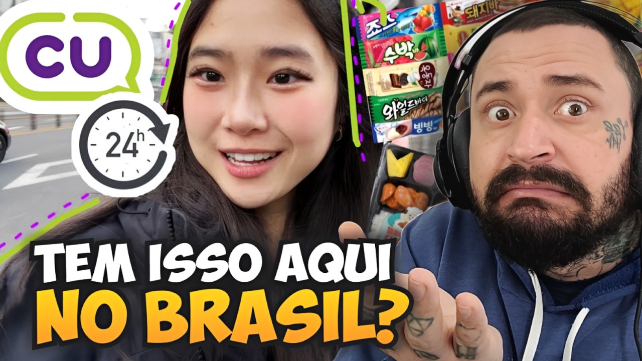 ELA PASSOU 24H Comendo no C.U ! Loja de Conveniência Coreana 😳 (React)