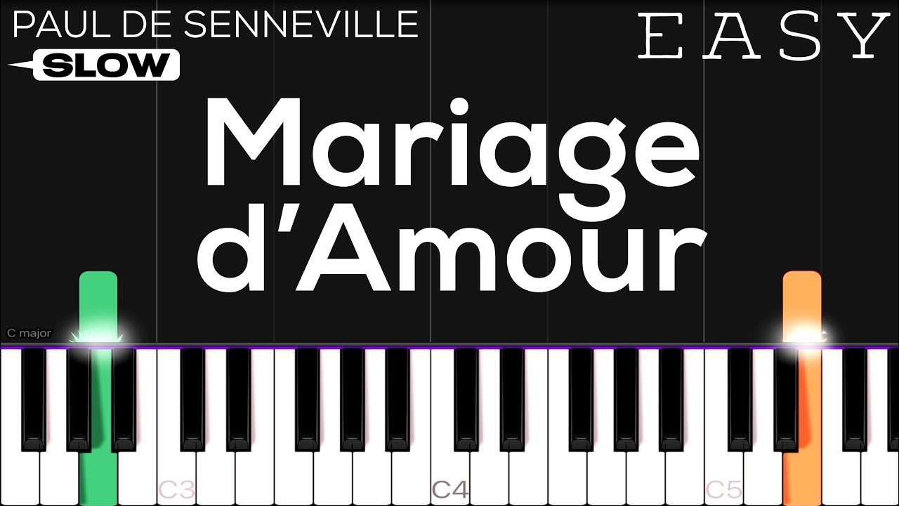 Mariage d’Amour (Chopin-Spring Waltz) | SLOW EASY Piano Tutorial