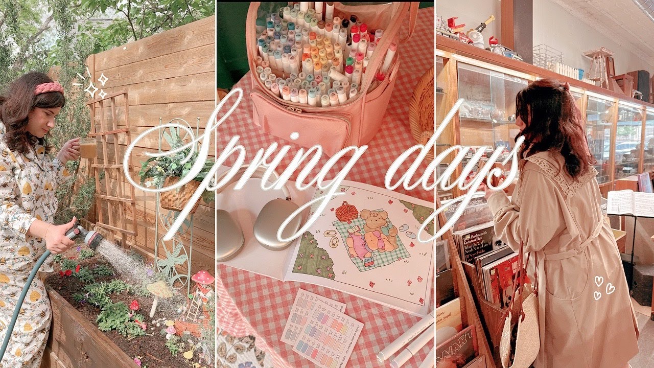 Spring Days 🧺🍓 vintage shopping, making a fairy garden, decorating, baking, & more