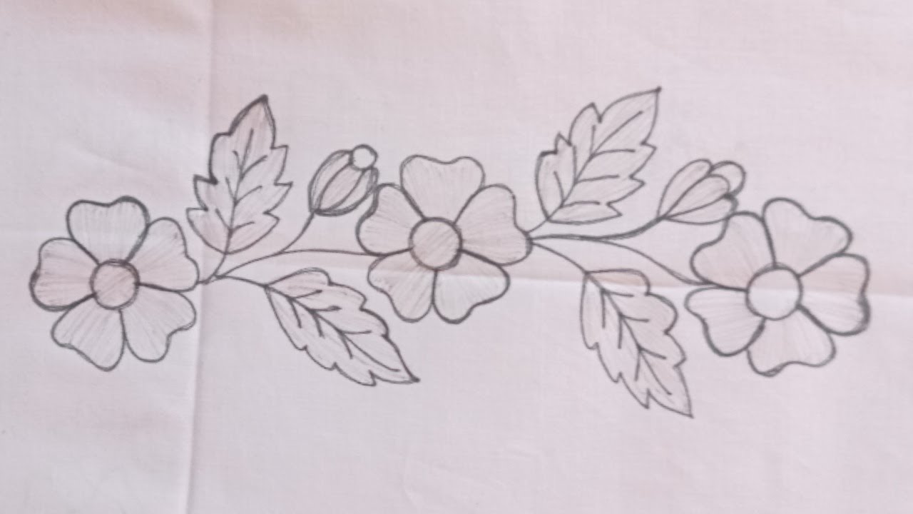 Simple, Stylish, Modern And Easy Border Design l Hand embroidery Floral Border For Dress, Kurti Etc