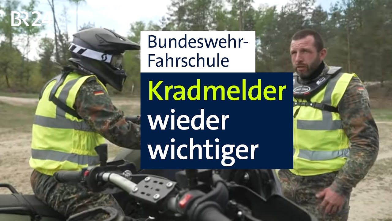 Wo Kradmelder das Fahren lernen: Zu Besuch in der Bundeswehr-Motorrad-Fahrschule | Abendschau | BR24